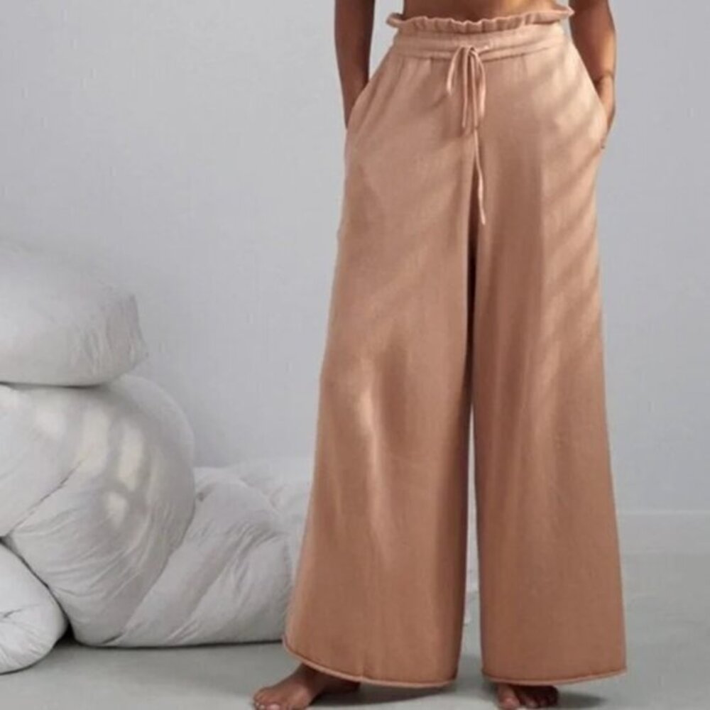 Lunya Women's Tan Cozy Relaxed Ankle Lounge‎ Pants - Size XS Extra Small
